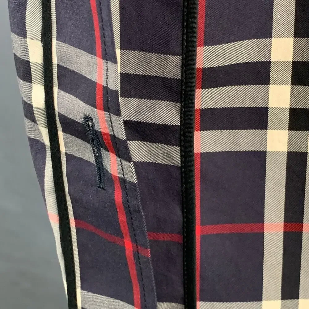 BURBERRY Size L Multi Color Cotton Plaid Belted Trench Coat - Picture 7 of 12